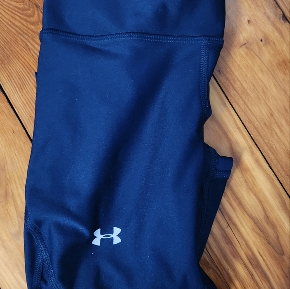Under Armour Women's Blue Compression workout Active leggings Sz Small - Picture 2 of 3